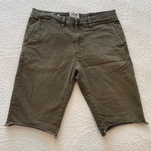 Olive Green Distressed Men's Shorts